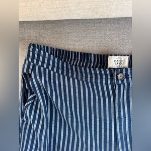 Marine Layer Women’s Blue and White Striped Linen Pants
